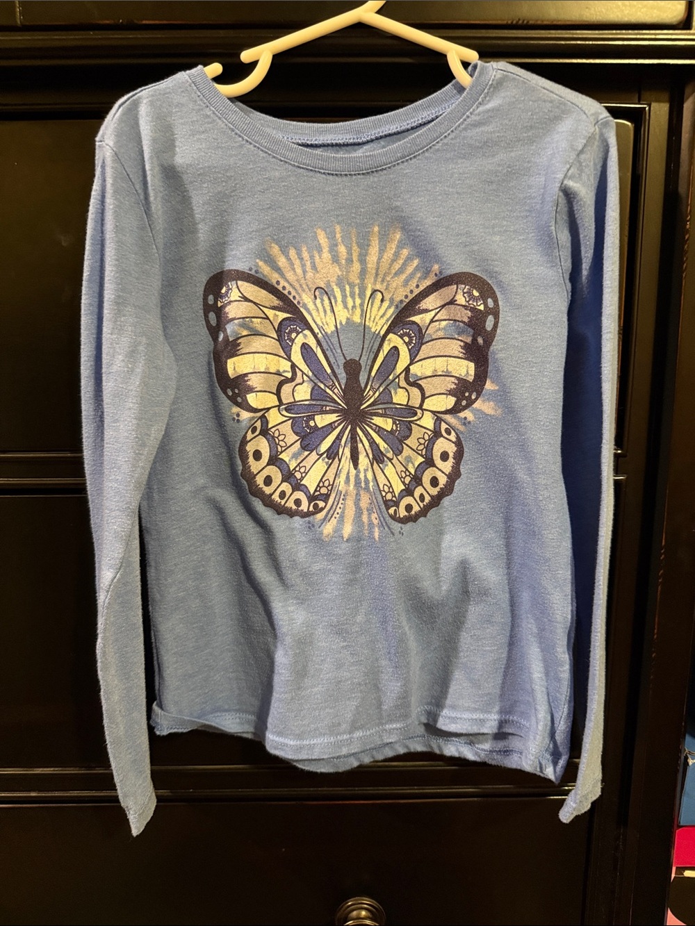The Children's Place Light Blue Long-Sleeve Butterfly Tee